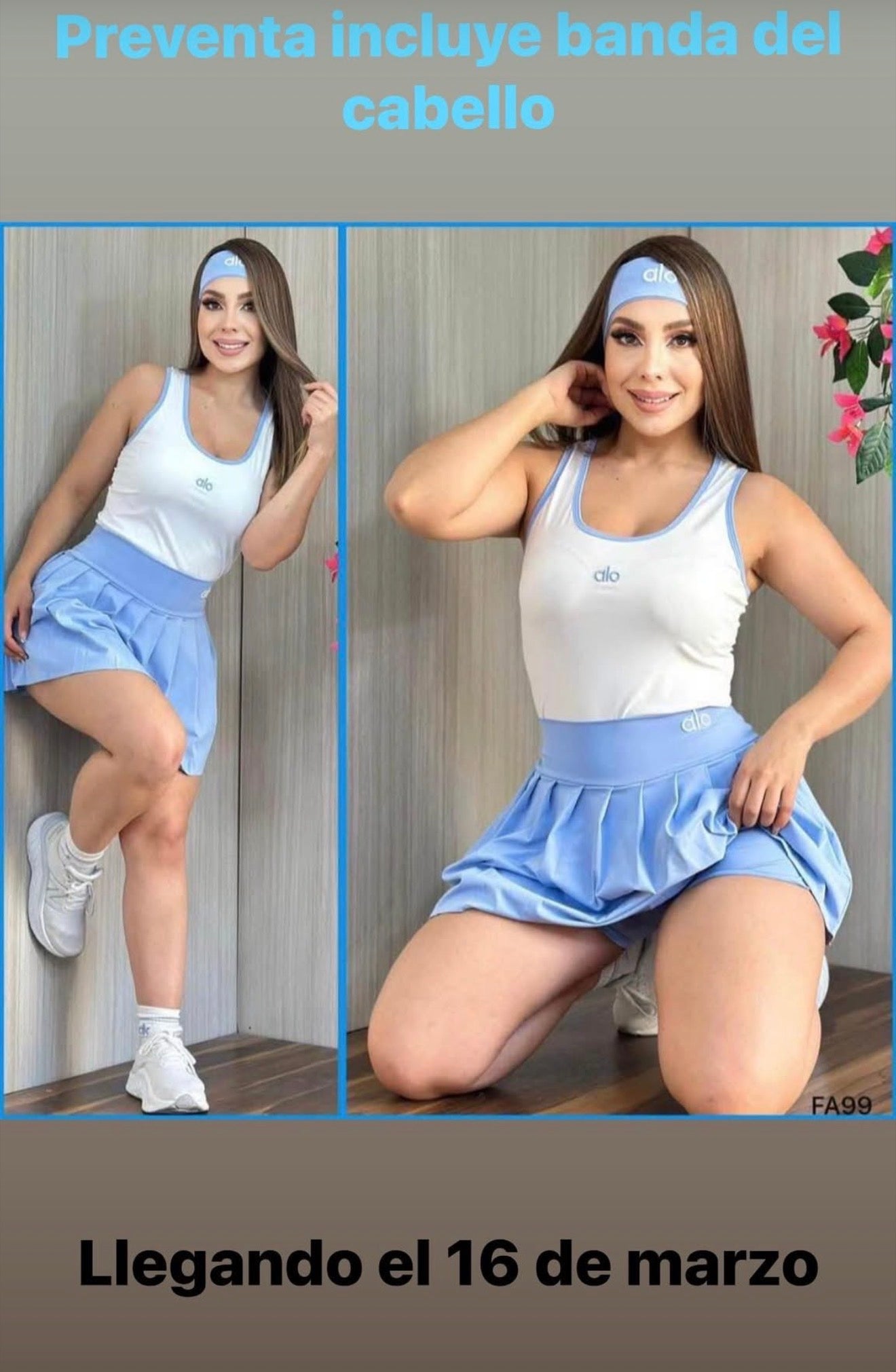 Set de falda pantalón incluye banda del cabello / Preventa